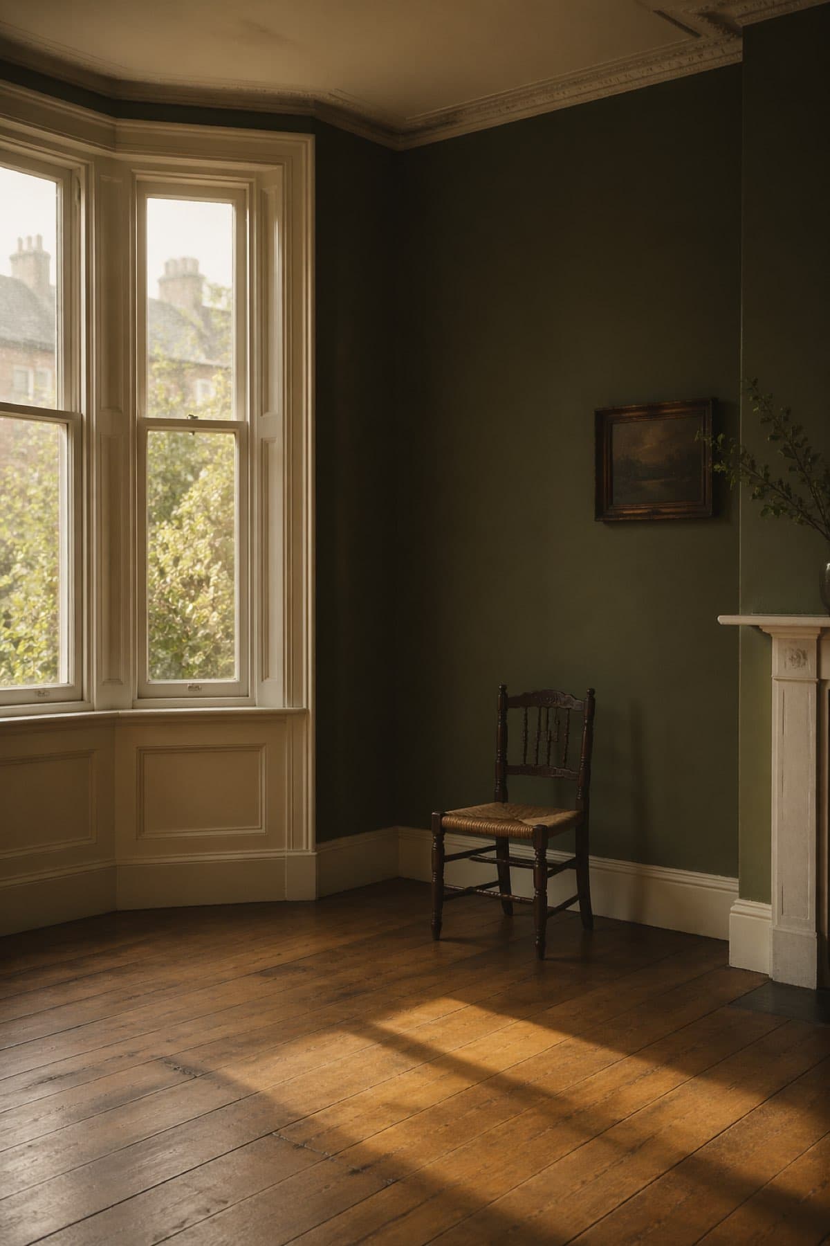 Empty bay window corner of a period home